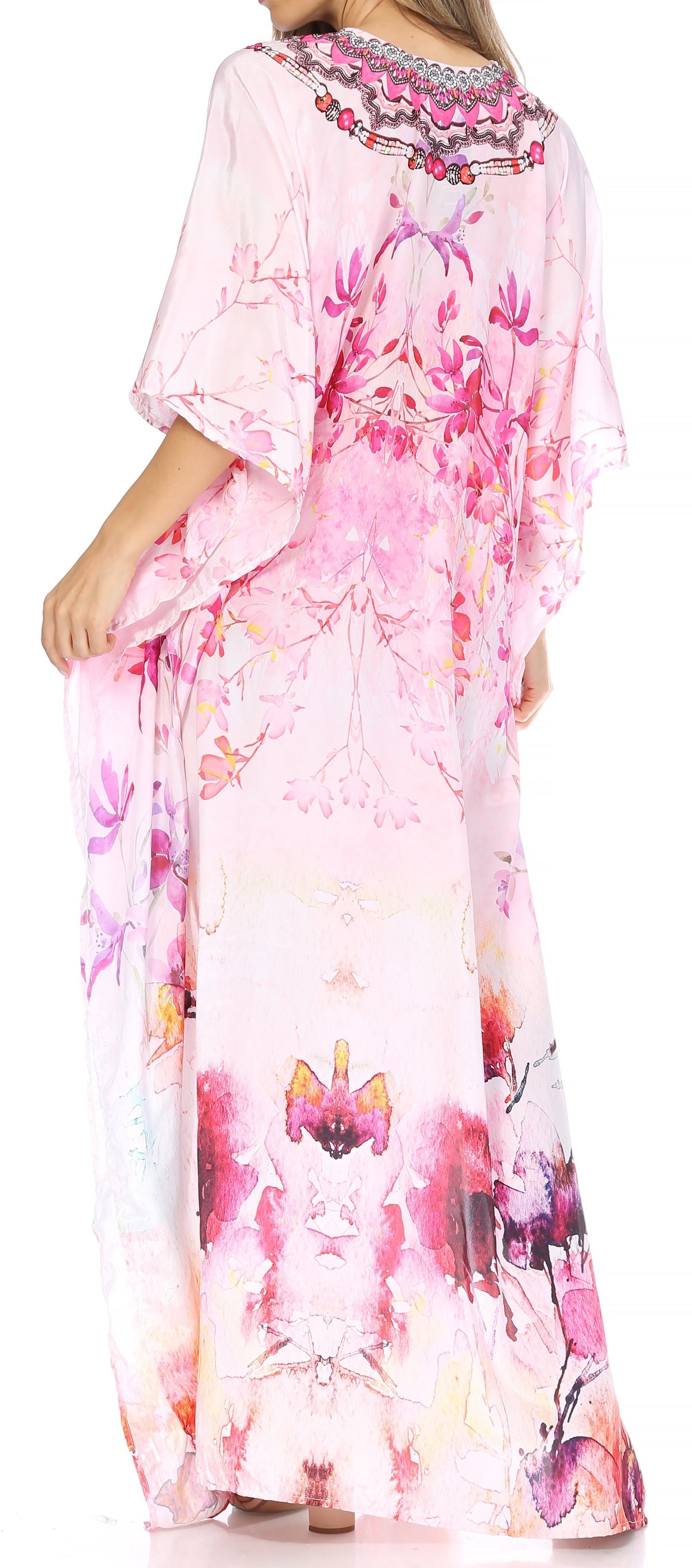 Plus Size Tropical Caftan Maxi Dress & Cover-Up