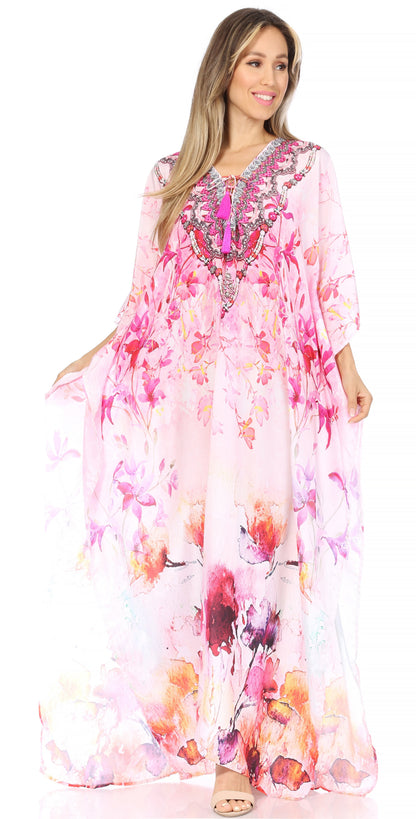 Plus Size Tropical Caftan Maxi Dress & Cover-Up