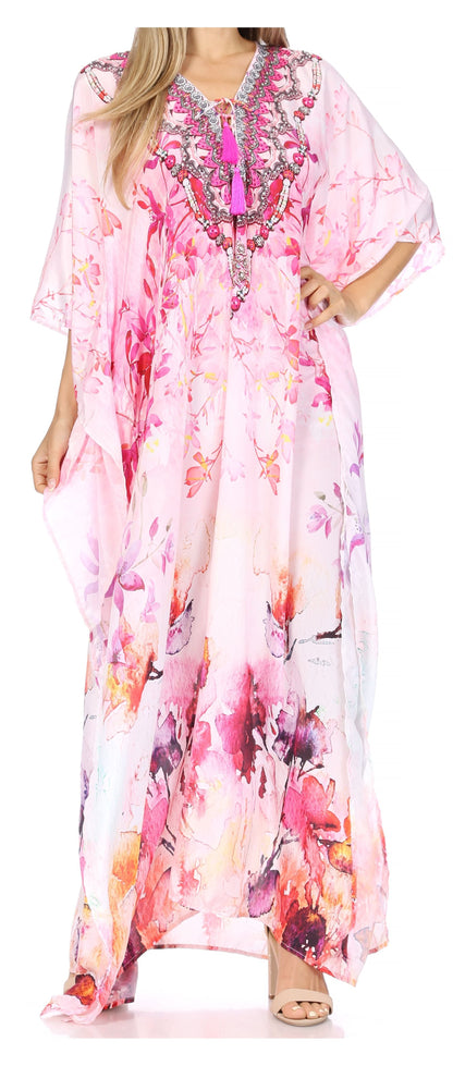 Plus Size Tropical Caftan Maxi Dress & Cover-Up