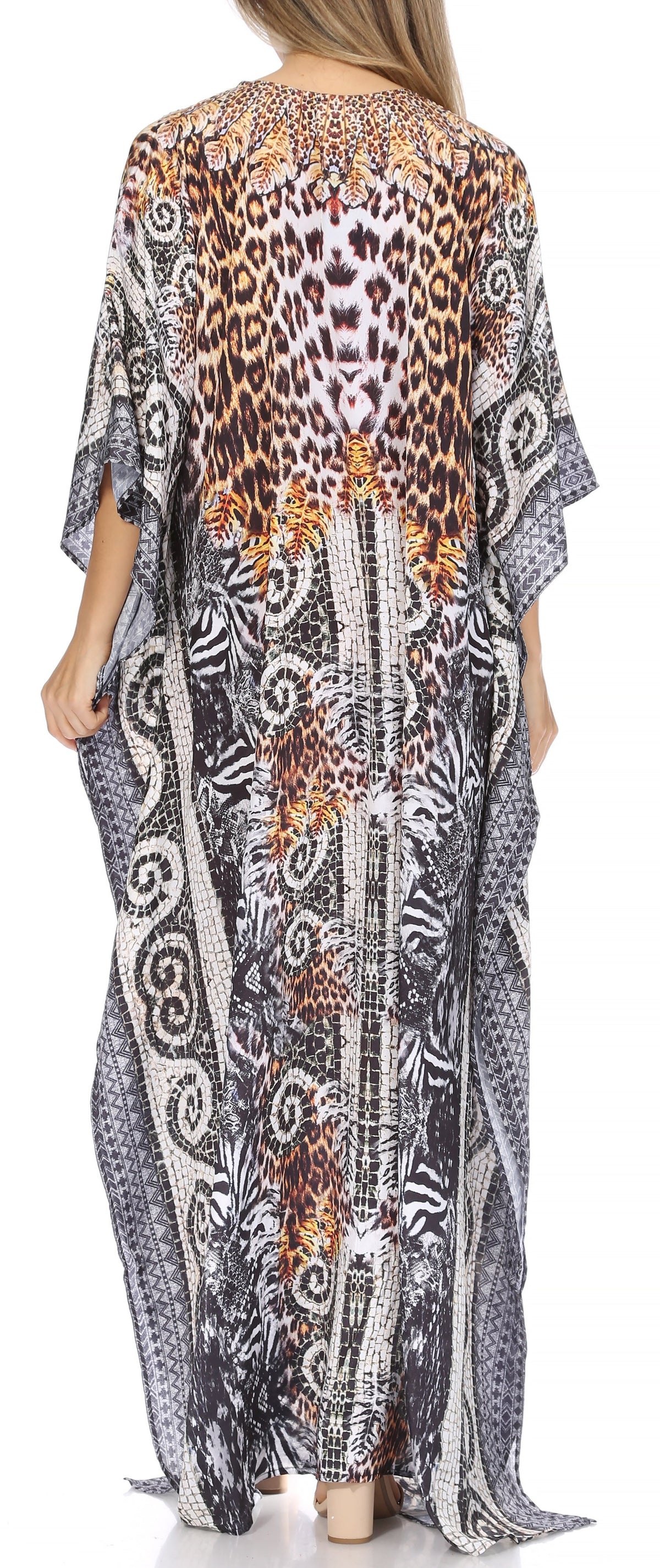 Plus Size Tropical Caftan Maxi Dress & Cover-Up