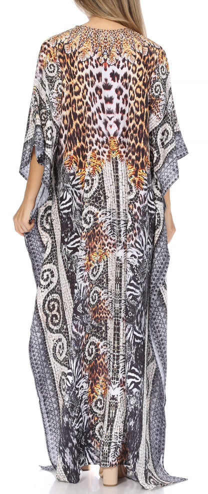 Plus Size Tropical Caftan Maxi Dress & Cover-Up