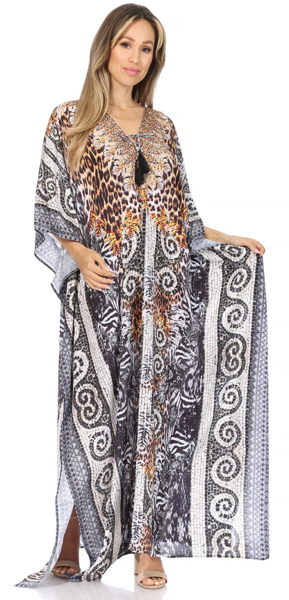 Plus Size Tropical Caftan Maxi Dress & Cover-Up