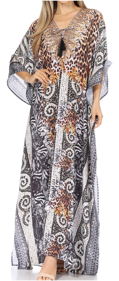Plus Size Tropical Caftan Maxi Dress & Cover-Up