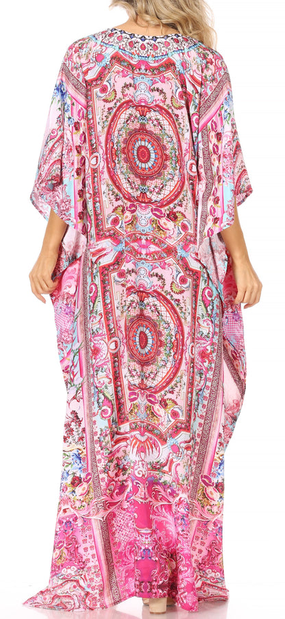 Plus Size Tropical Caftan Maxi Dress & Cover-Up