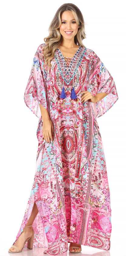Plus Size Tropical Caftan Maxi Dress & Cover-Up
