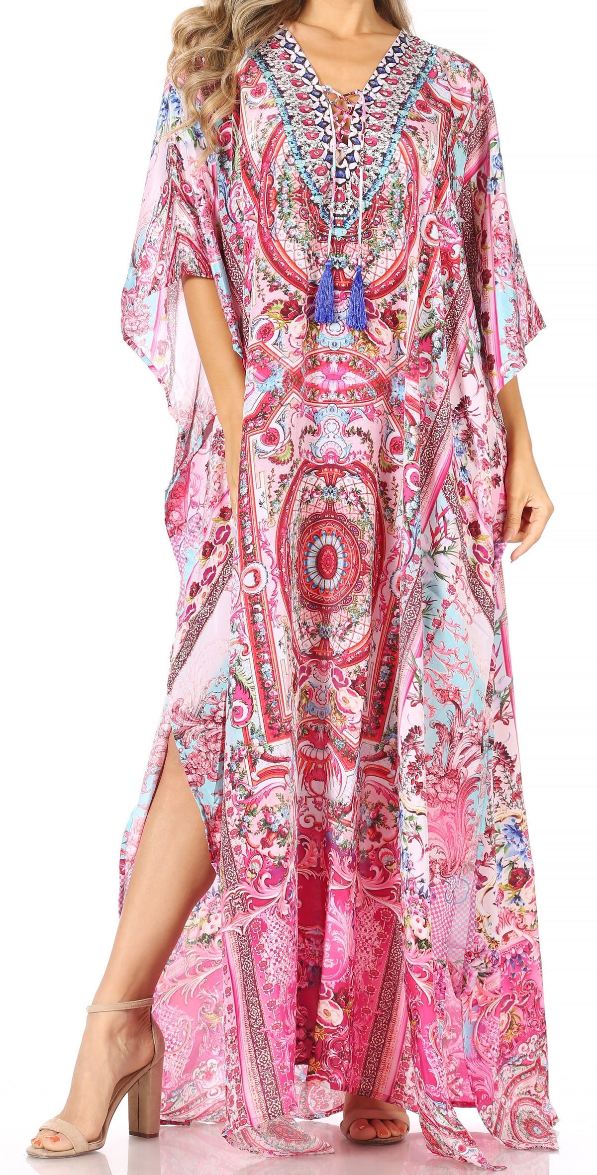 Plus Size Tropical Caftan Maxi Dress & Cover-Up