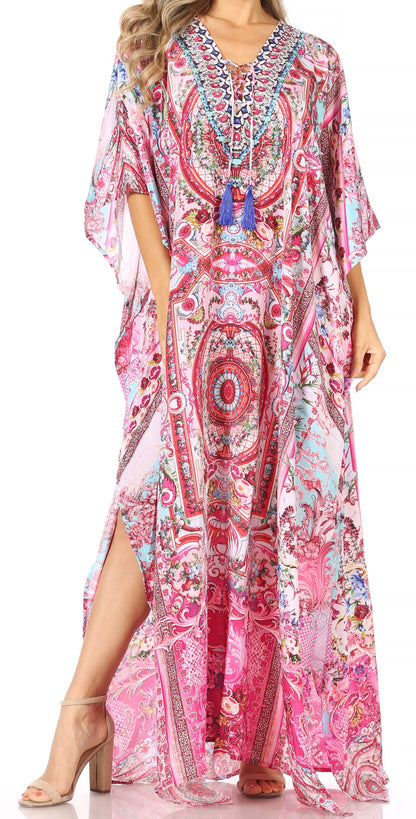Plus Size Tropical Caftan Maxi Dress & Cover-Up