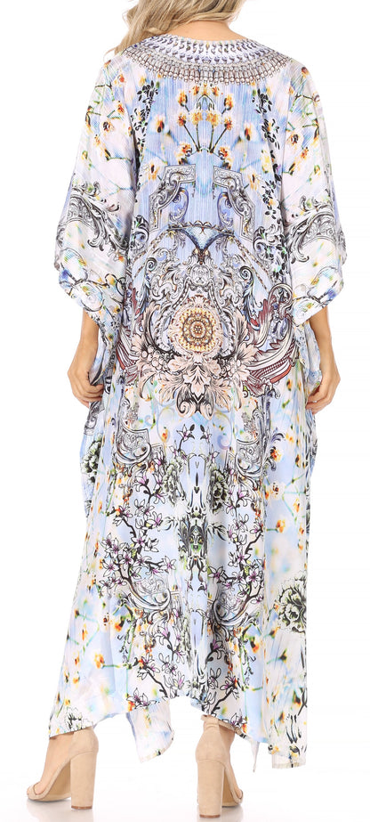 Plus Size Tropical Caftan Maxi Dress & Cover-Up
