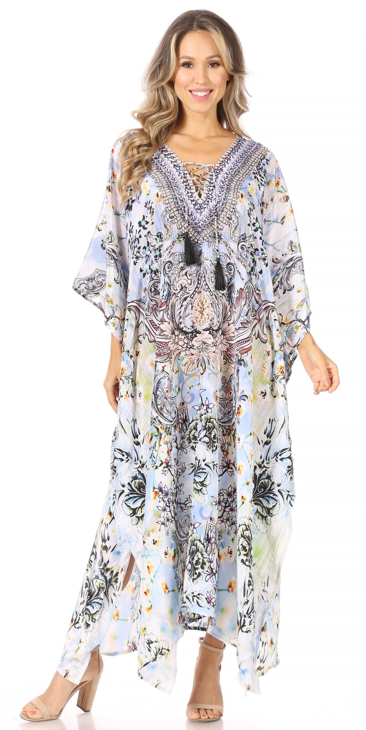 Plus Size Tropical Caftan Maxi Dress & Cover-Up