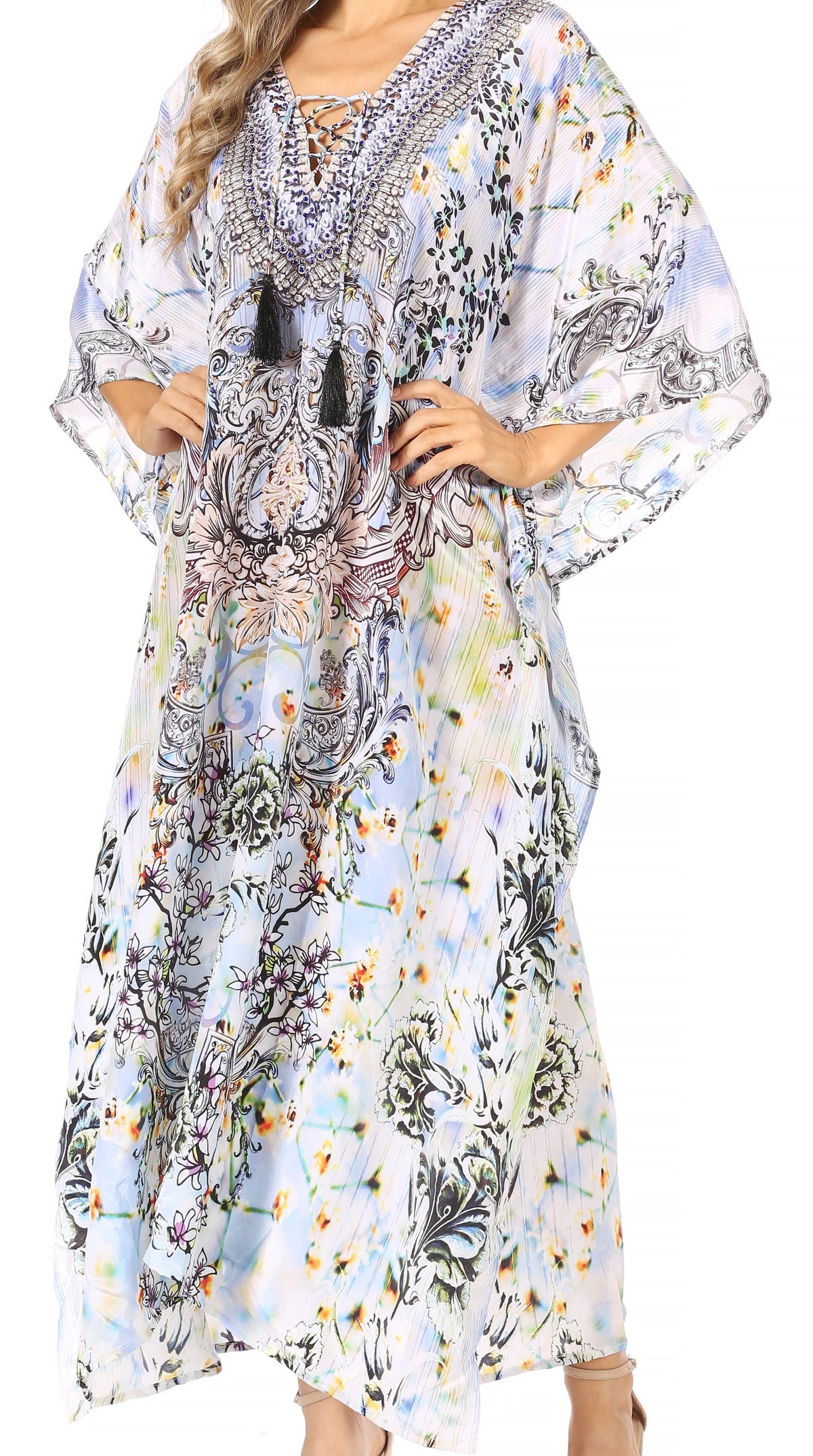 Plus Size Tropical Caftan Maxi Dress & Cover-Up