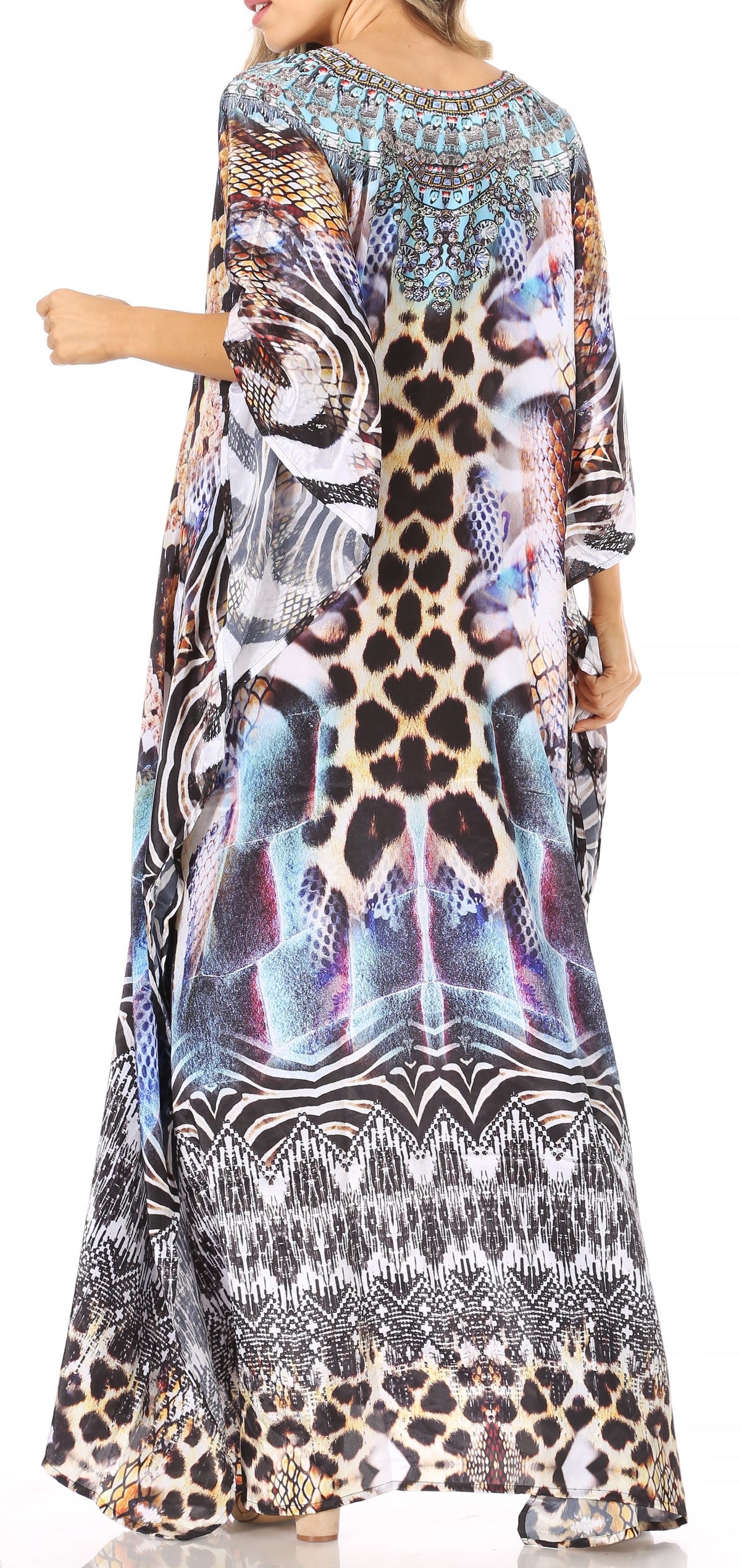 Plus Size Tropical Caftan Maxi Dress & Cover-Up
