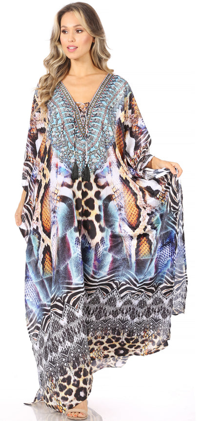 Plus Size Tropical Caftan Maxi Dress & Cover-Up