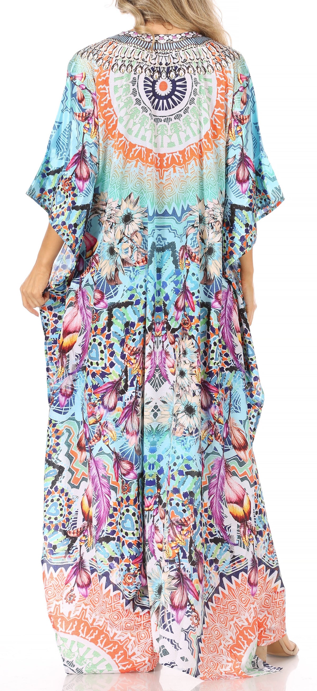 Plus Size Tropical Caftan Maxi Dress & Cover-Up