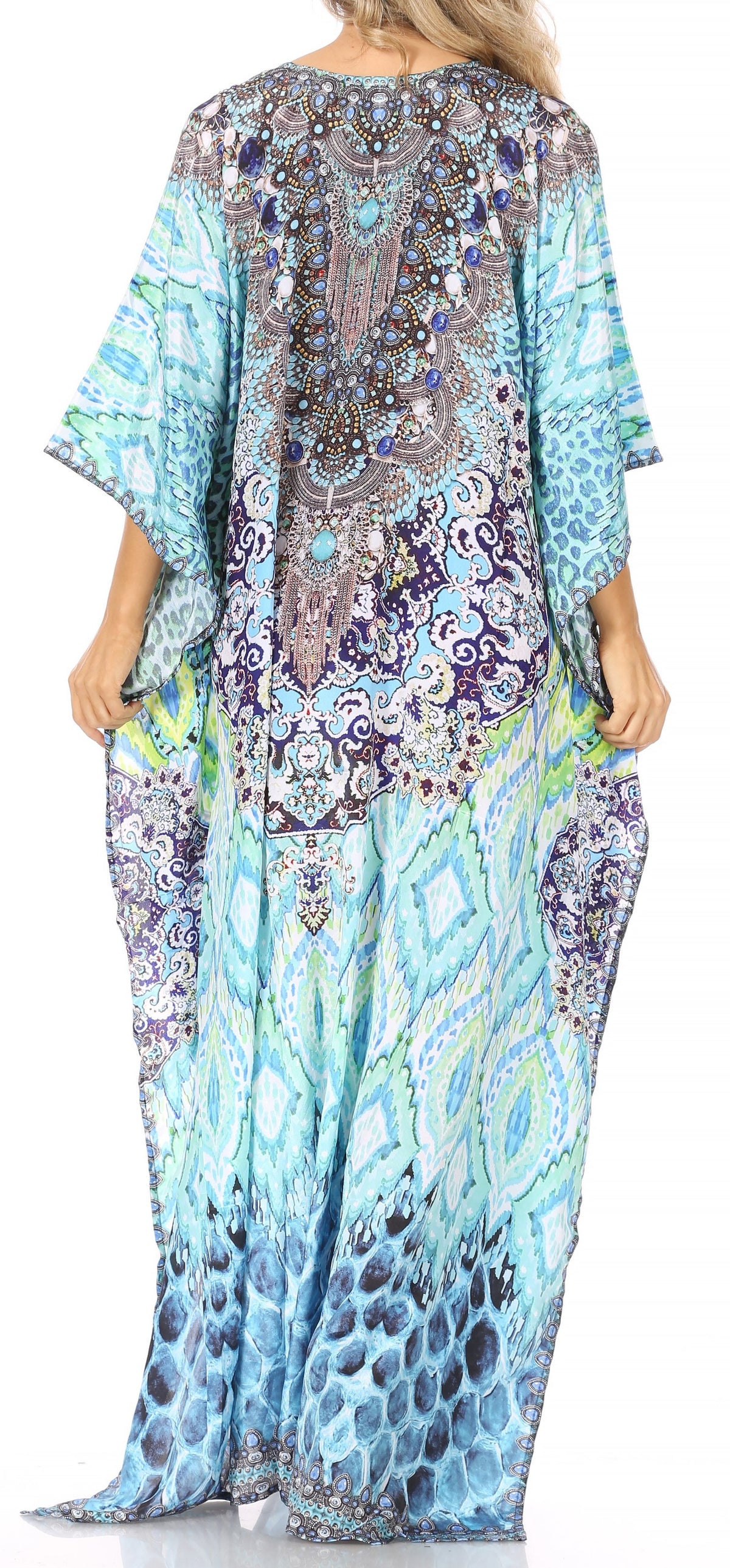 Plus Size Tropical Caftan Maxi Dress & Cover-Up