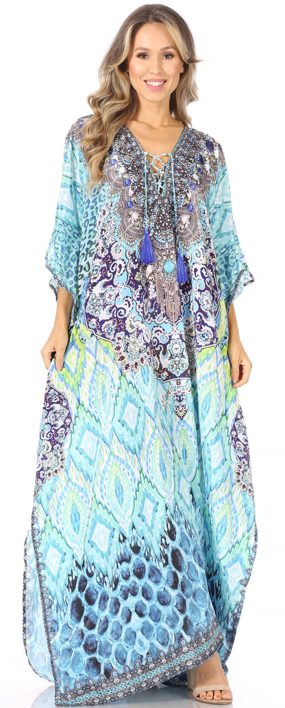 Plus Size Tropical Caftan Maxi Dress & Cover-Up