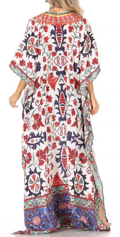 Plus Size Tropical Caftan Maxi Dress & Cover-Up