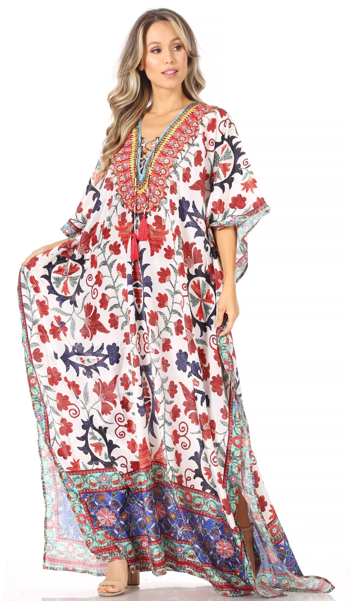 Plus Size Tropical Caftan Maxi Dress & Cover-Up