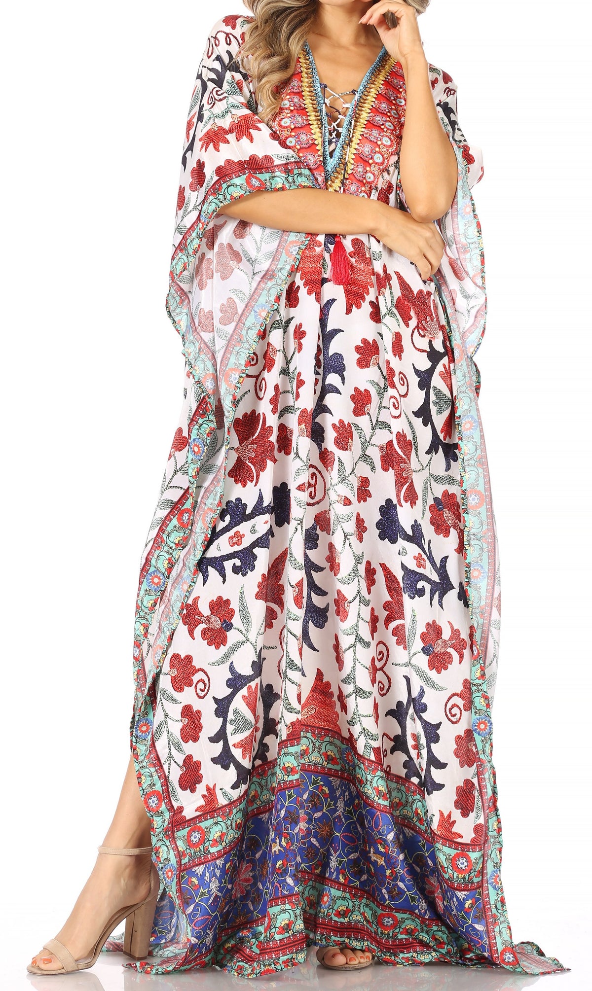 Plus Size Tropical Caftan Maxi Dress & Cover-Up