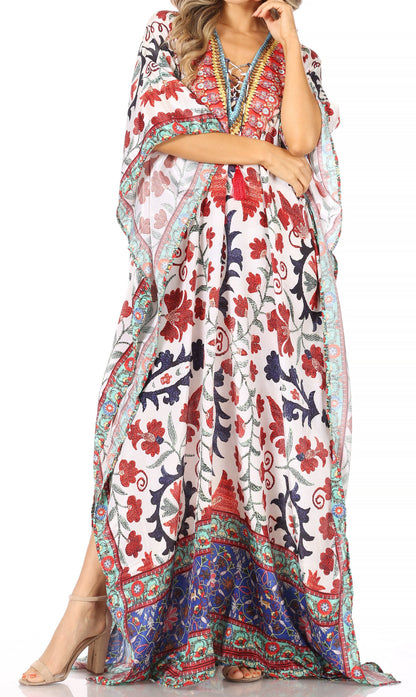 Plus Size Tropical Caftan Maxi Dress & Cover-Up