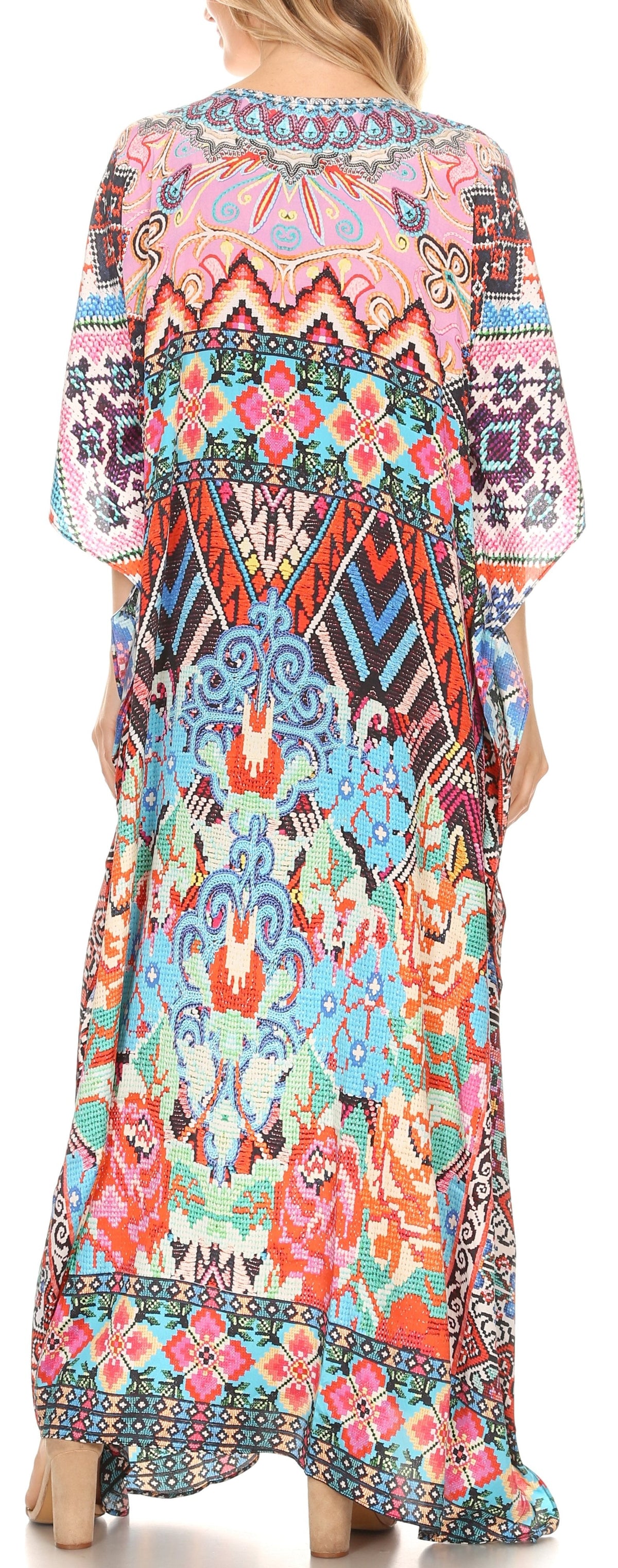 Plus Size Tropical Caftan Maxi Dress & Cover-Up