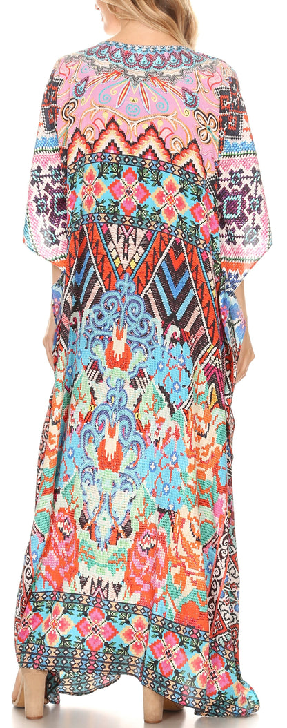 Plus Size Tropical Caftan Maxi Dress & Cover-Up