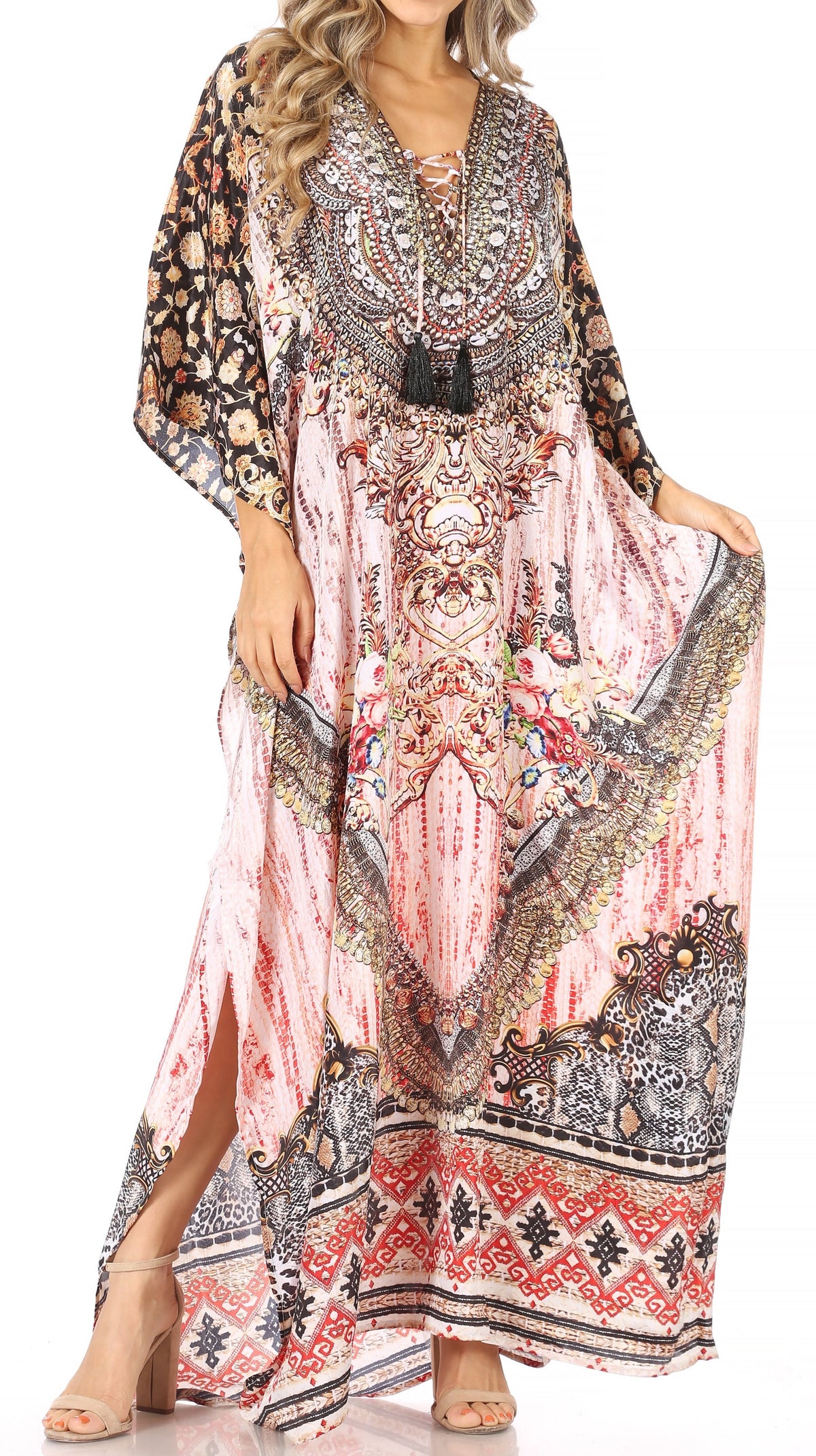Plus Size Tropical Caftan Maxi Dress & Cover-Up
