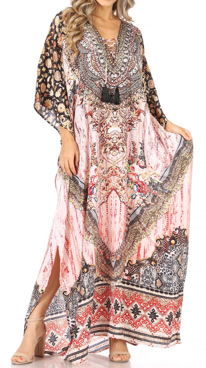Plus Size Tropical Caftan Maxi Dress & Cover-Up