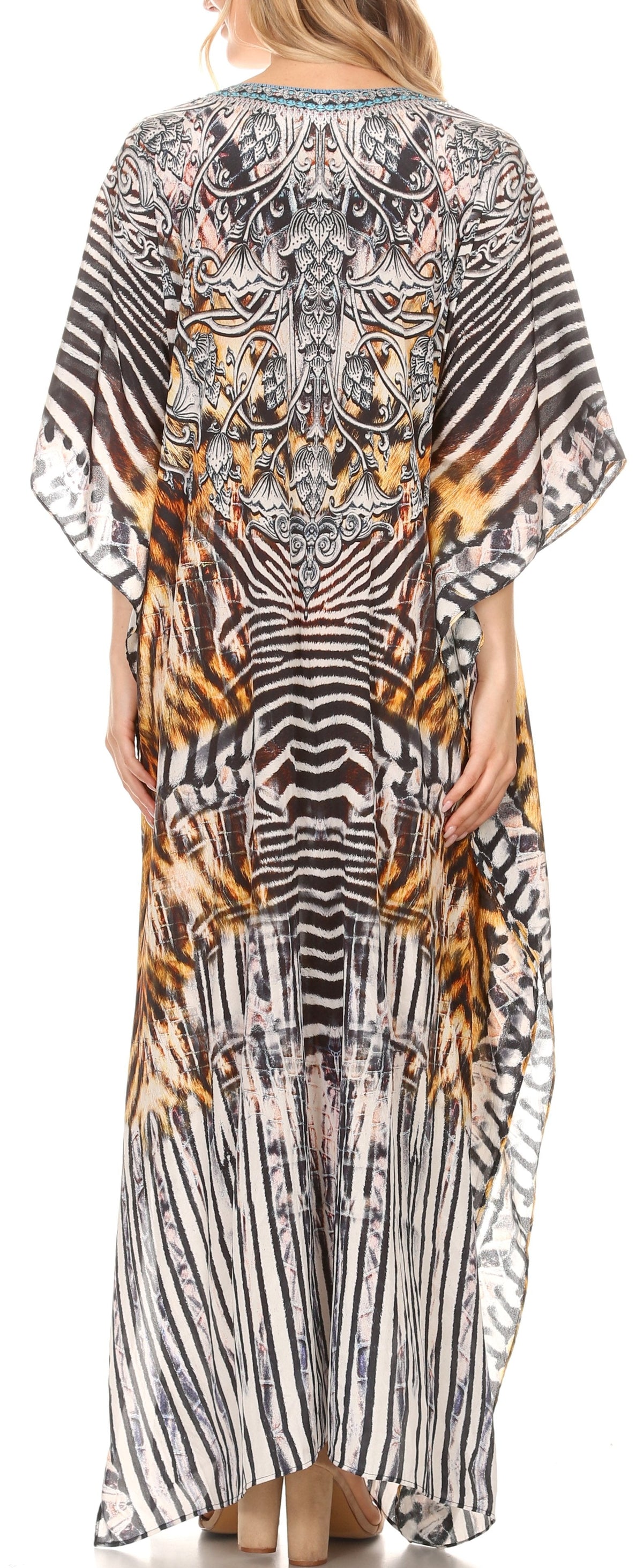 Plus Size Tropical Caftan Maxi Dress & Cover-Up