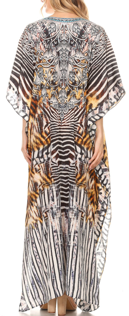 Plus Size Tropical Caftan Maxi Dress & Cover-Up