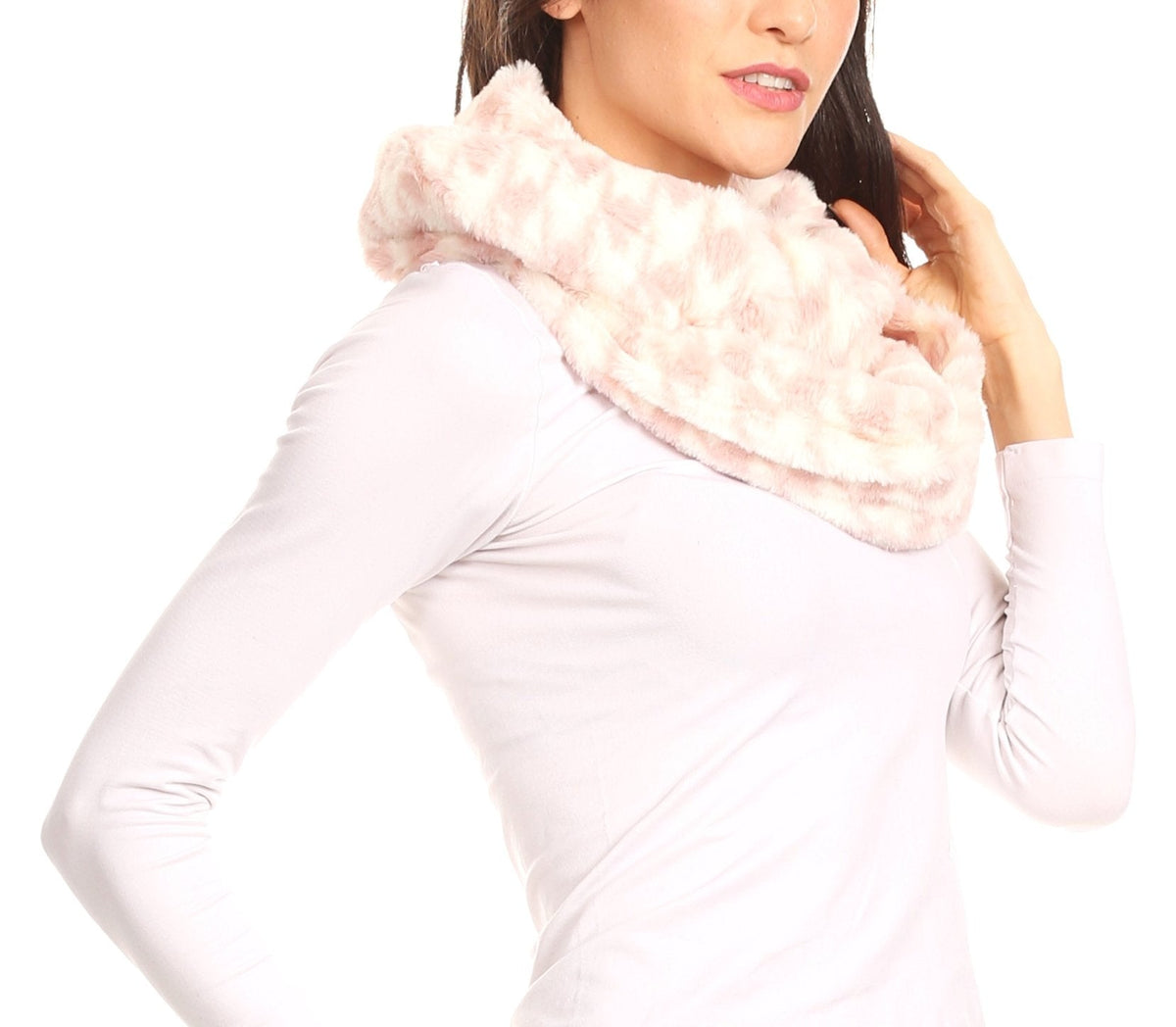 Sakkas Abir Soft Furry Reversible Short Twist Wrap Around Infinity Scarf